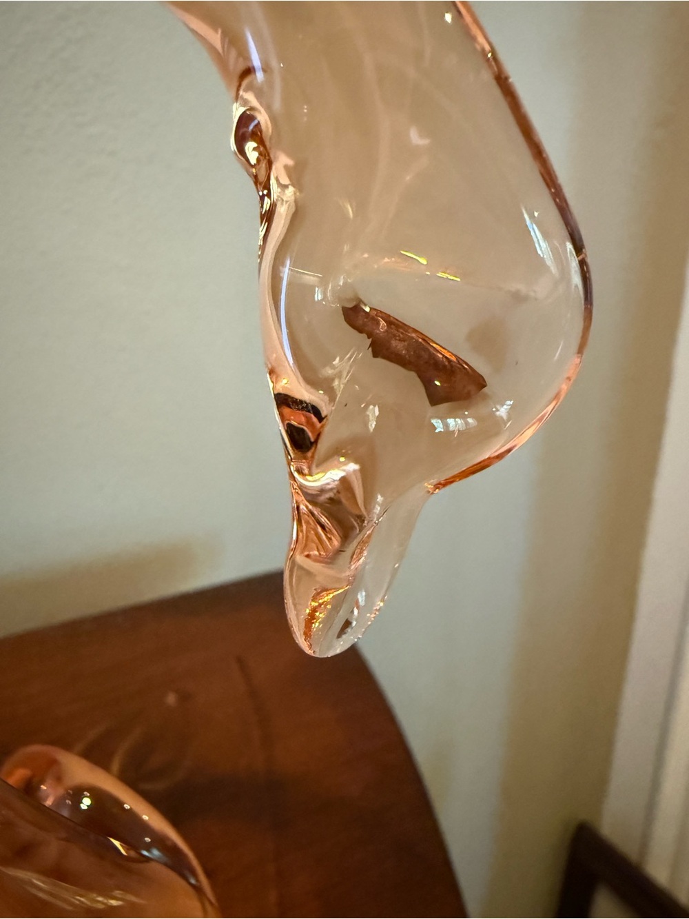 Vintage Handblown Peach Glass Swan Decorative Dish - Unbranded - Picture 6 of 8